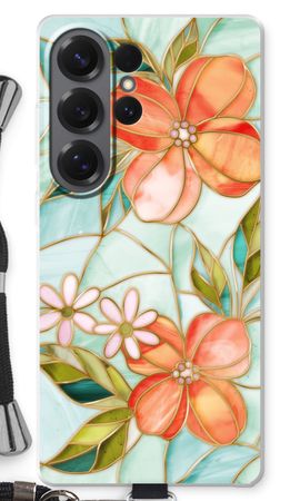 Orange stained glass flower