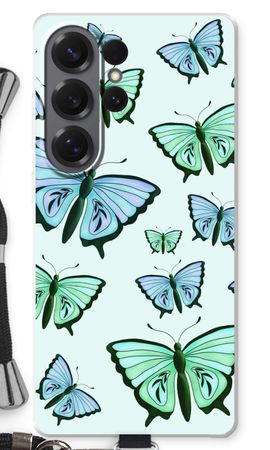 Papillons bleus et verts