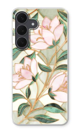 Orange stained glass flower
