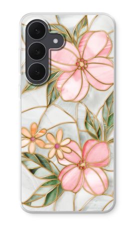Orange stained glass flower