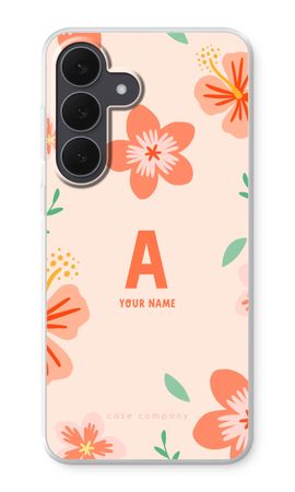 Tropical Pink Flowers Monogram
