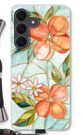 Orange stained glass flower