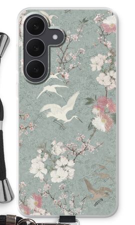 Japanese crane birds blossom
