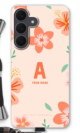Tropical Pink Flowers Monogram