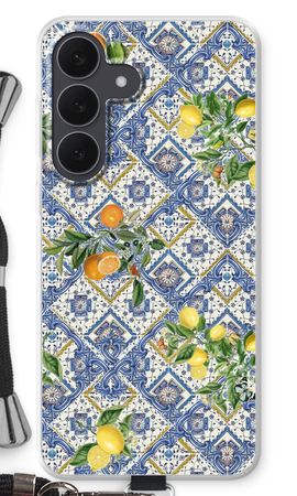 Blue tiles, lemons and oranges - small