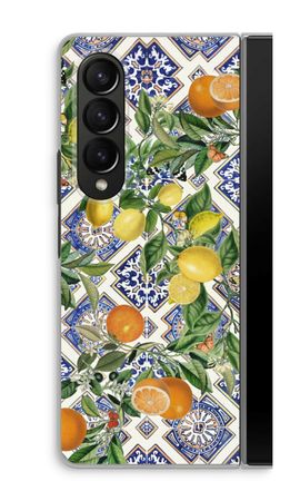 Blue tiles, lemons and oranges