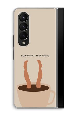 Aggressively drinks coffee