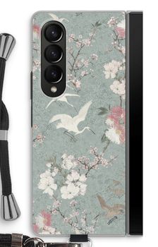 Japanese crane birds blossom