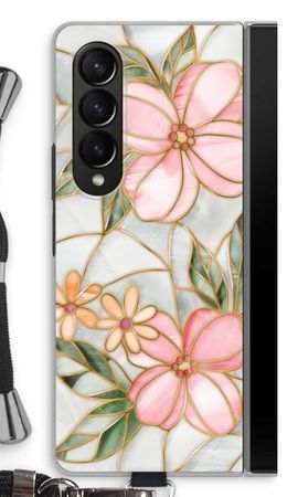 Orange stained glass flower