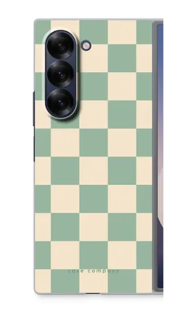 Checkered Mint, Samsung Galaxy Z Fold6 soft hoesje