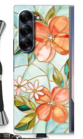 Orange stained glass flower