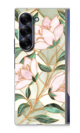 Orange stained glass flower