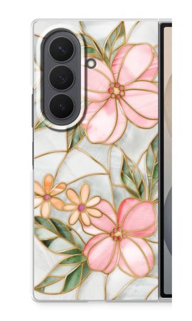 Orange stained glass flower