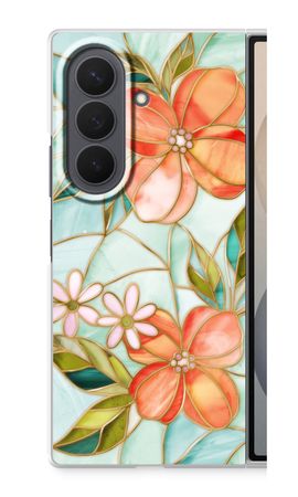 Orange stained glass flower