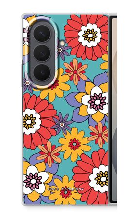 Fleurs rétro - Bleu