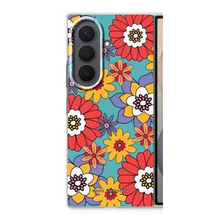 Fleurs rétro - Bleu