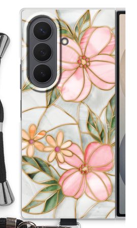 Fleur en vitrail orange