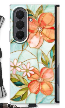 Fleur en vitrail orange