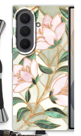 Fleur en vitrail orange
