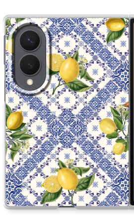 Blue tiles and lemons