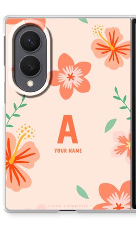 Tropical Pink Flowers Monogram