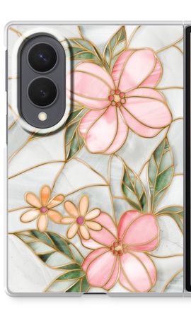 Orange stained glass flower