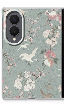 Japanese crane birds blossom
