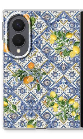 Blue tiles, lemons and oranges - small