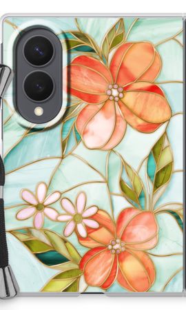 Orange stained glass flower