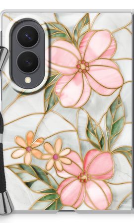 Orange stained glass flower