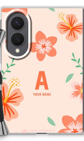 Tropical Pink Flowers Monogram
