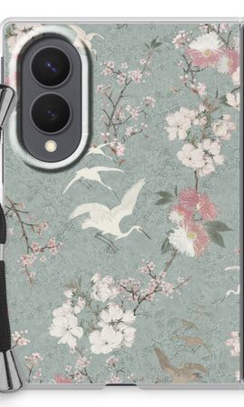 Japanese crane birds blossom