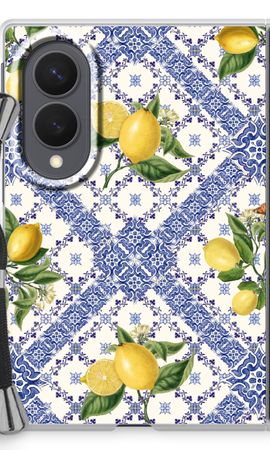 Blue tiles and lemons