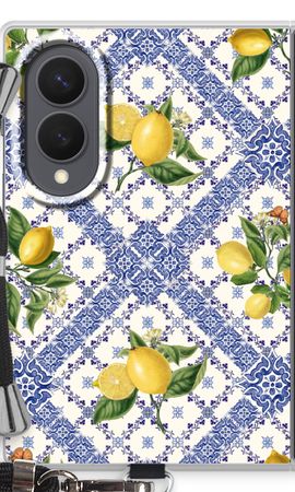 Blue tiles and lemons