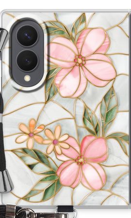 Orange stained glass flower