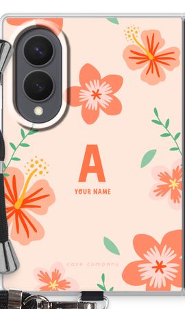 Tropical Pink Flowers Monogram