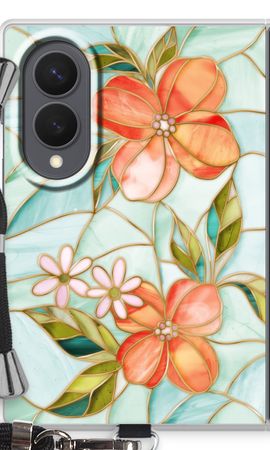 Orange stained glass flower