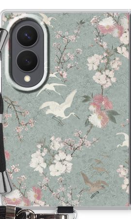 Japanese crane birds blossom