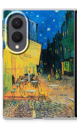 Caféterras bij nacht