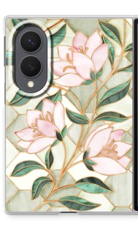 Pink stained glass flower
