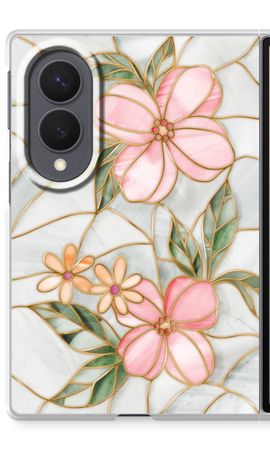 Pink stained glass flower