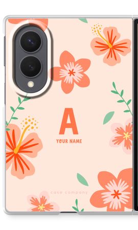Tropical Pink Flowers Monogram