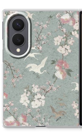 Japanese crane birds blossom