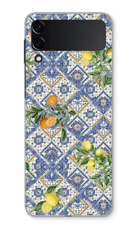 Blue tiles, lemons and oranges - small