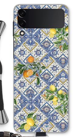 Blue tiles, lemons and oranges - small