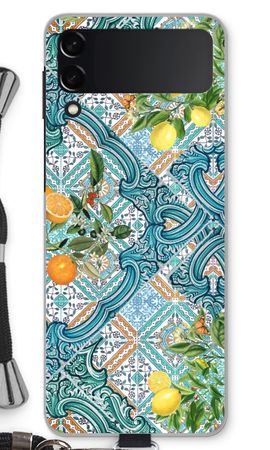 Blue tiles, lemons and oranges