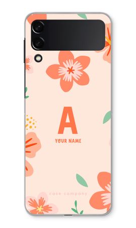 Tropical Pink Flowers Monogram