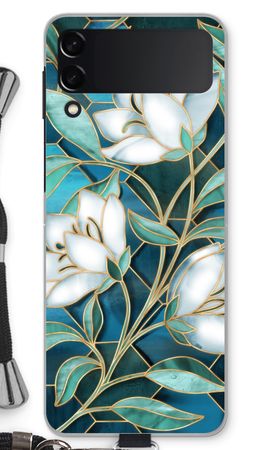 Blue stained glass flowers