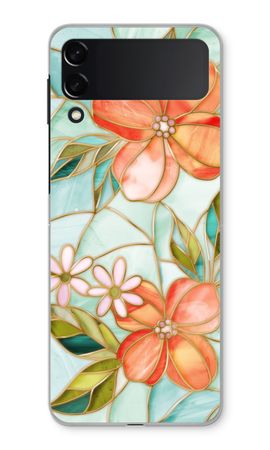 Orange stained glass flower