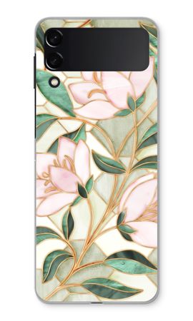 Orange stained glass flower